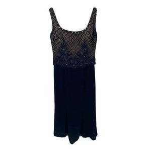 Gala By Mon Chéri Sz 10 Black Beaded Evening Gown Wedding MOB Formal